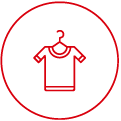 
                Pictogram of a T-Shirt representing the extended life of clothes thanks to Laurastar DMS.
                